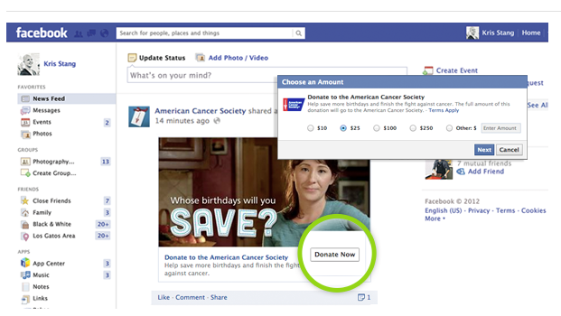 Facebook Unveils ‘Donate Now’ Button for Non-Profits