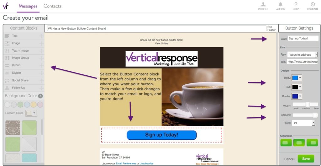 How to Build a Call to Action Button for Your Email | VerticalResponse Blog