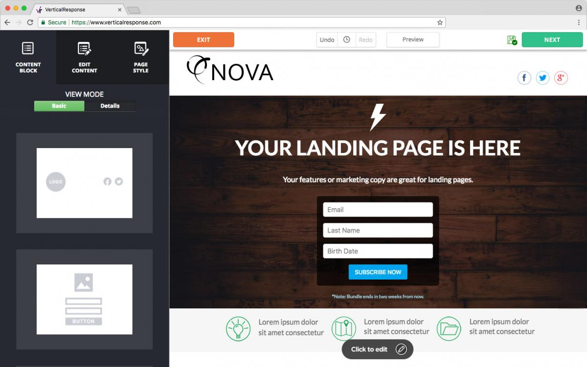 Direct your visitors to a custom landing page