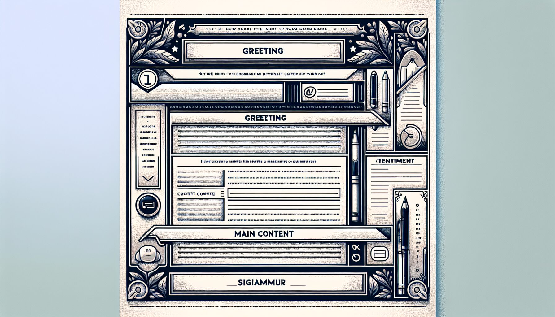 An illustration of a clear and concise email body layout, emphasizing key elements.