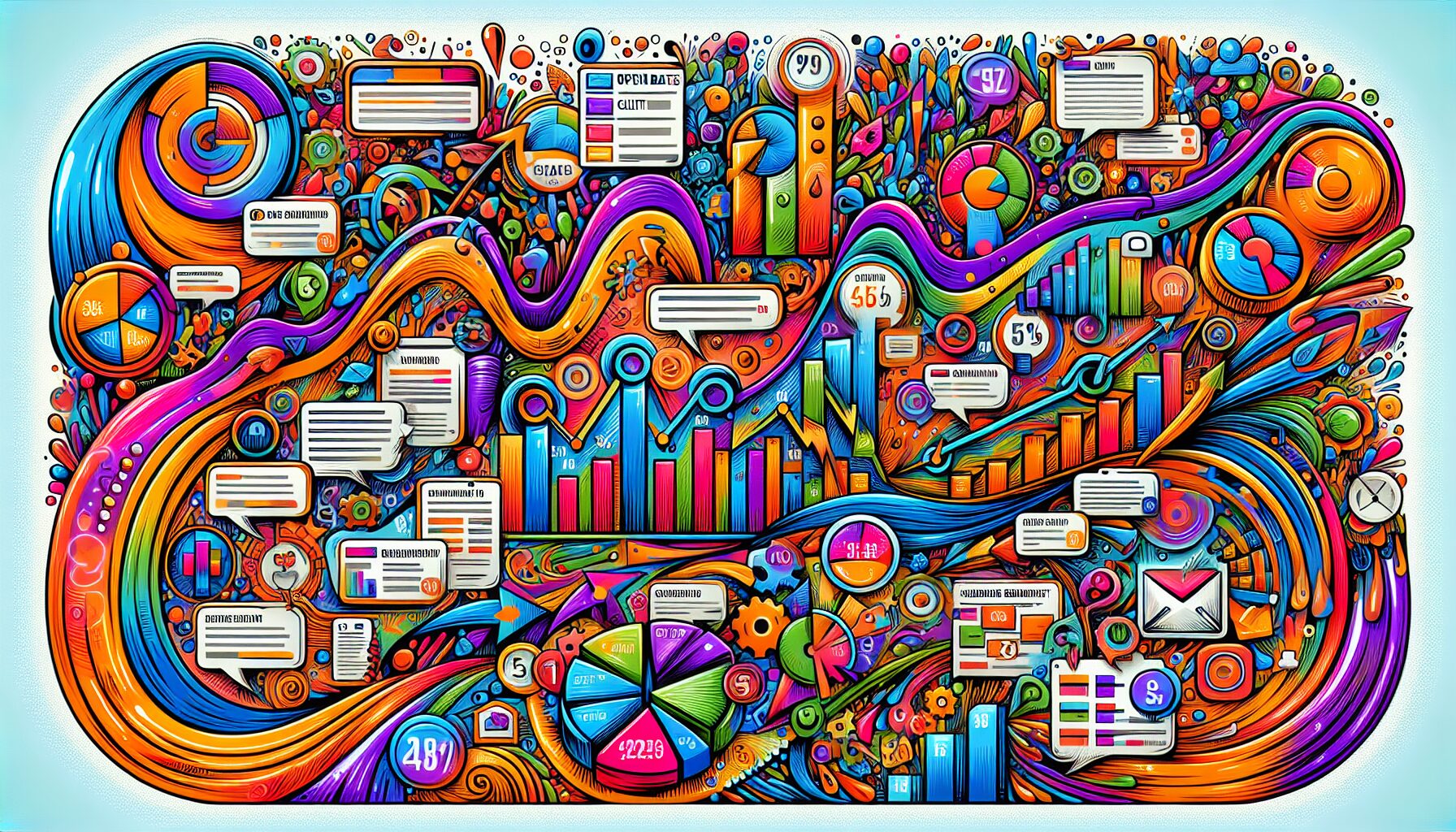 An illustration representing email metrics and analytics.