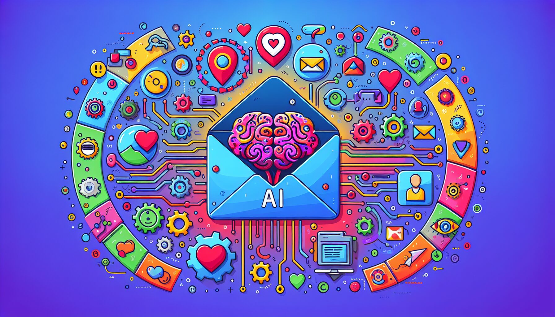 Illustration depicting AI-powered personalization in email marketing.