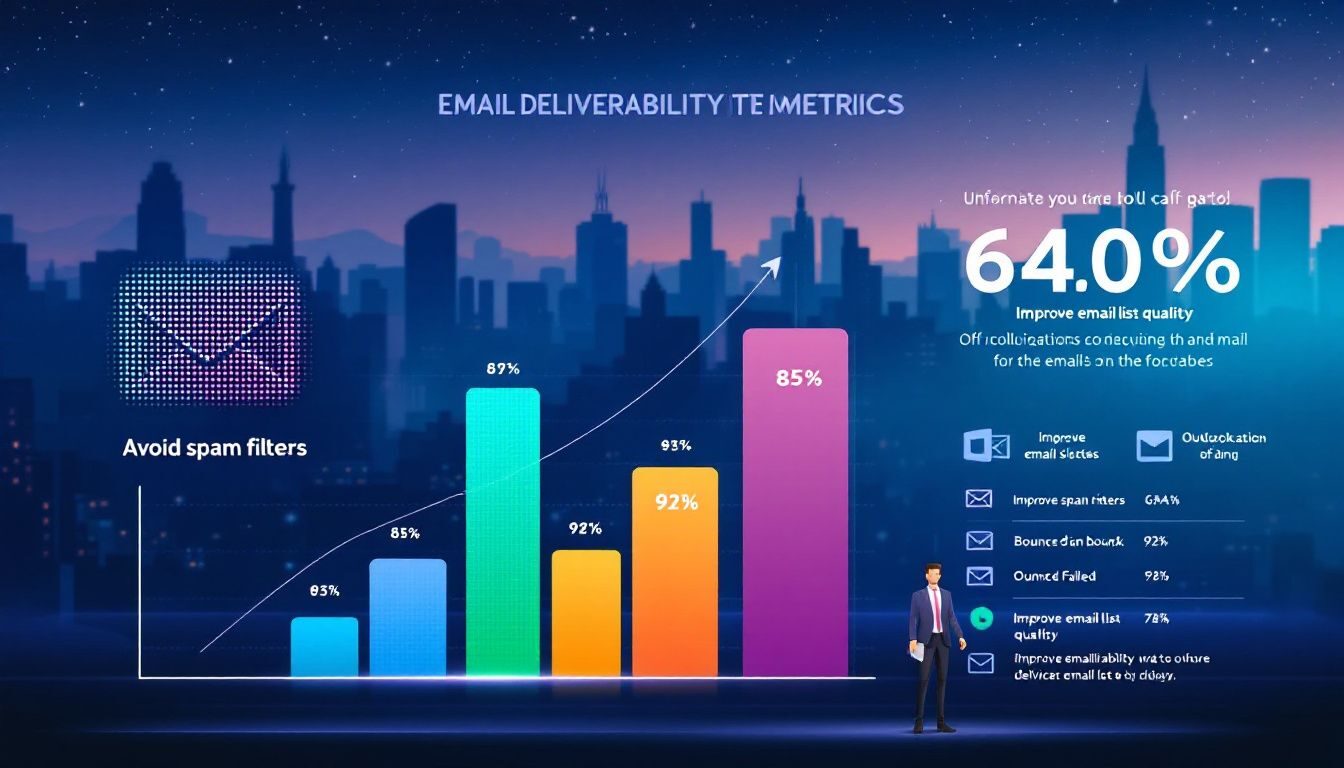 An infographic detailing deliverability metrics for email marketing.