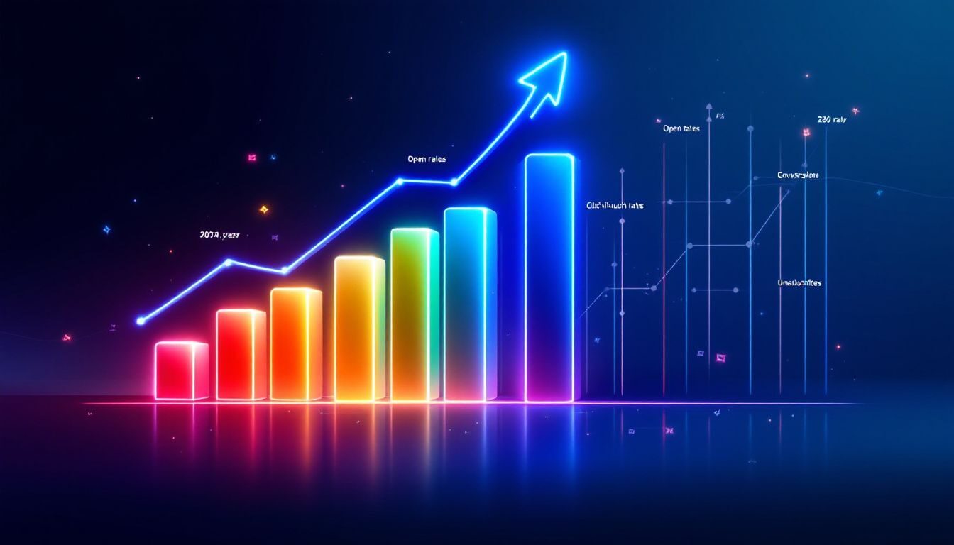 A graph showing email marketing performance metrics.