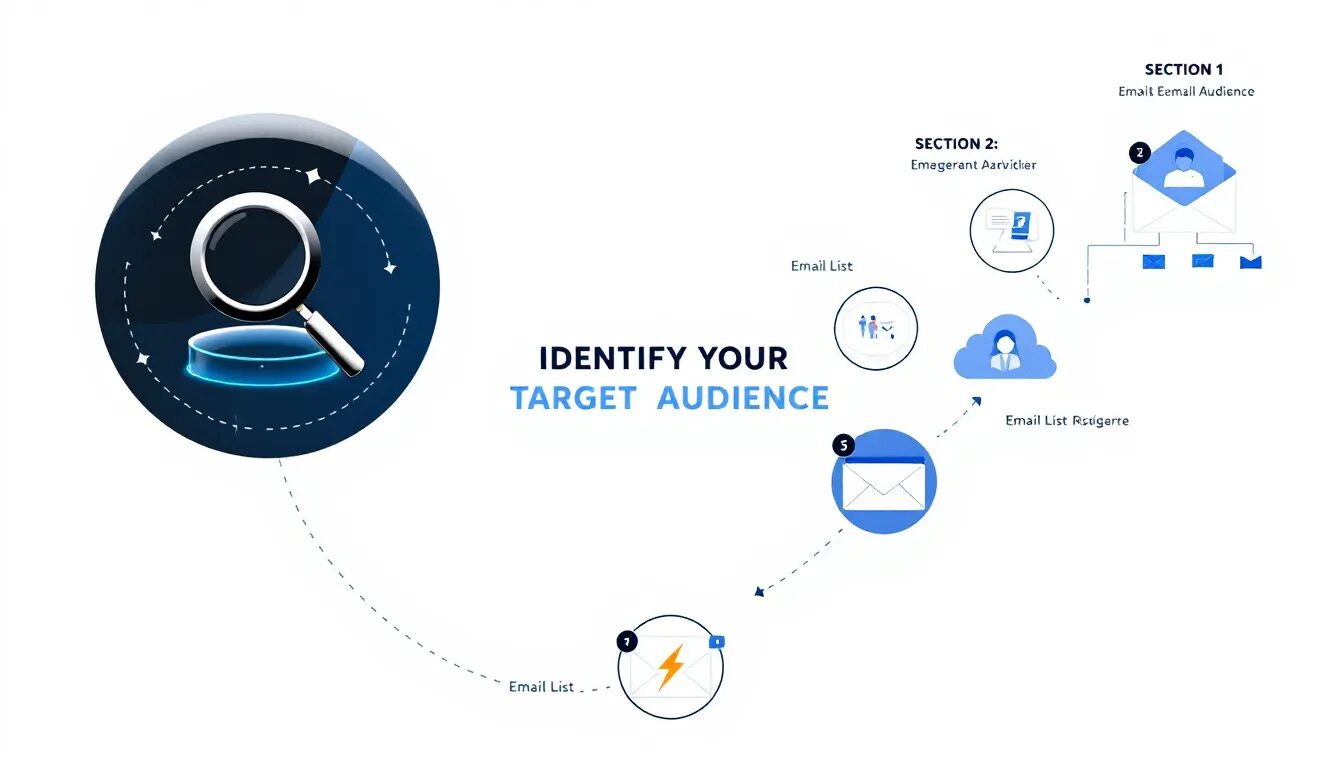 A visual representation of building an effective email list for email marketing campaigns.