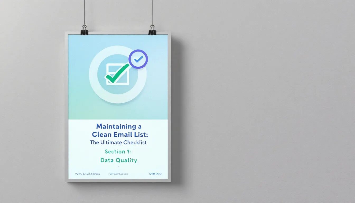 A checklist for maintaining a clean email list in email marketing.