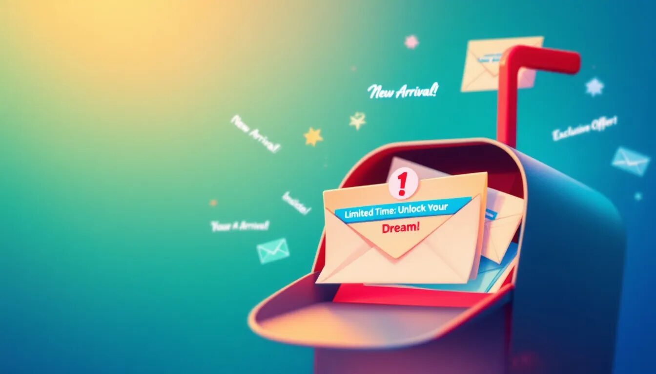 An illustration showing the importance of strong email subject lines in capturing reader's attention.