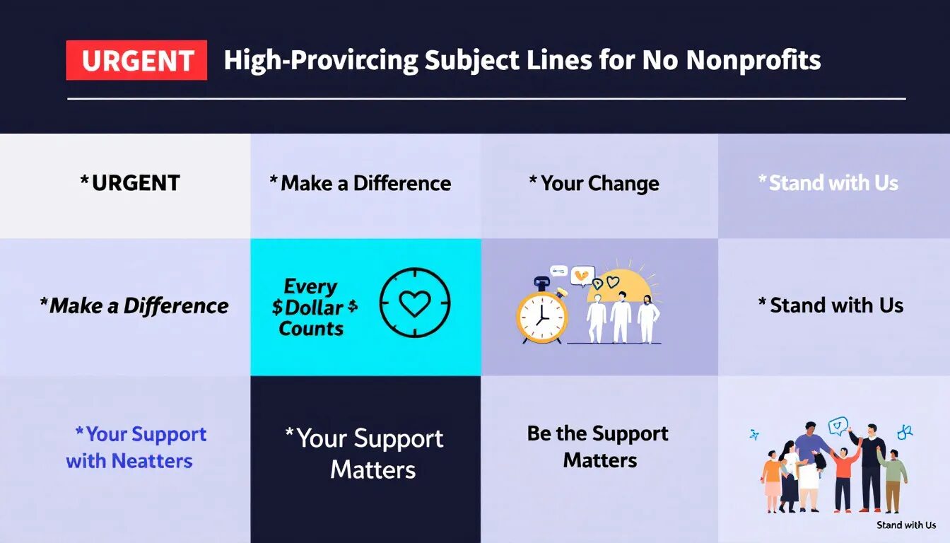 A visual example of high-performing subject lines for nonprofits.