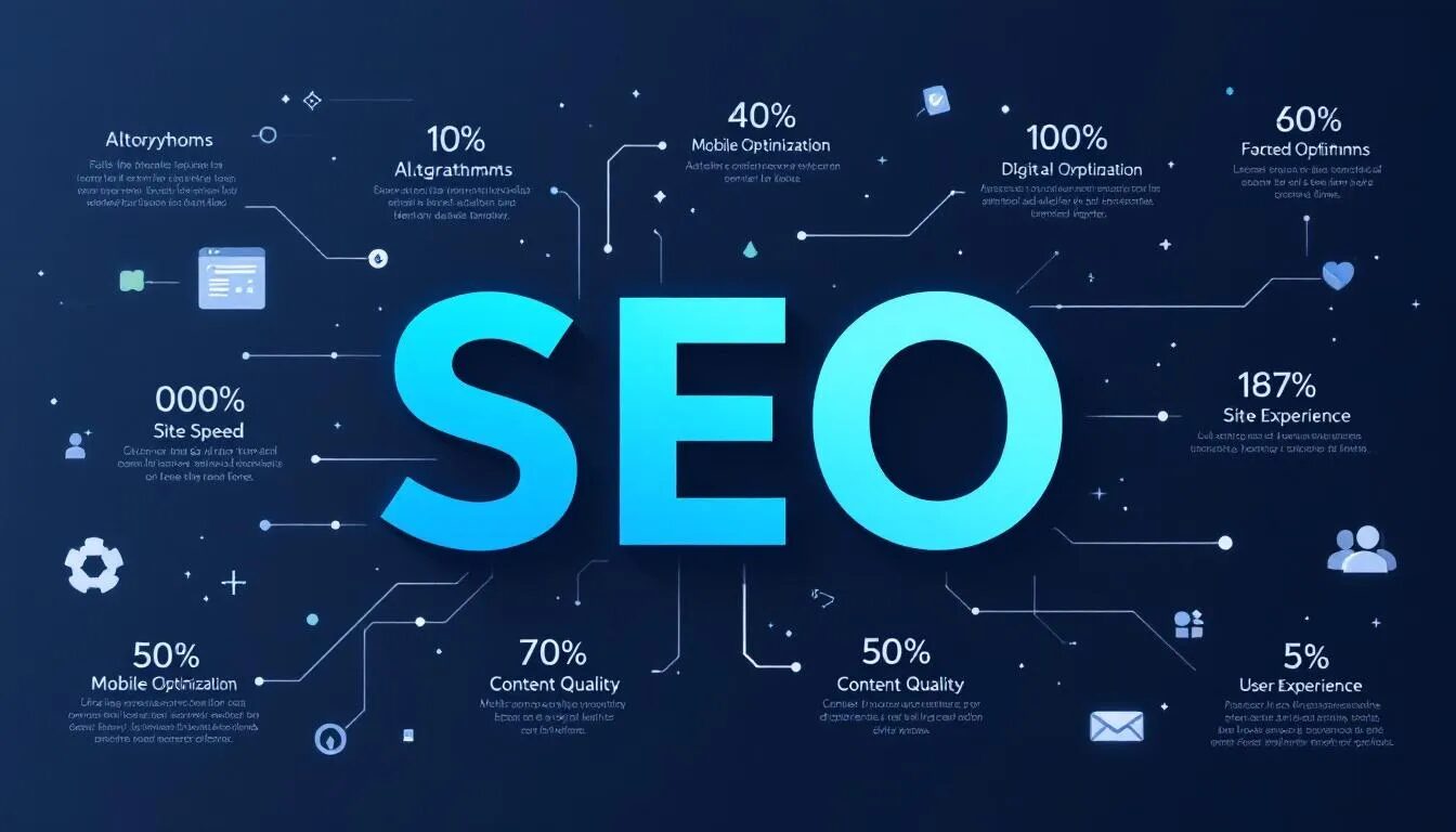 An illustration representing SEO engine optimization concepts.