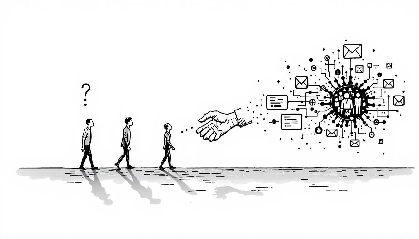 A visual depiction of building stronger customer relationships through email marketing.