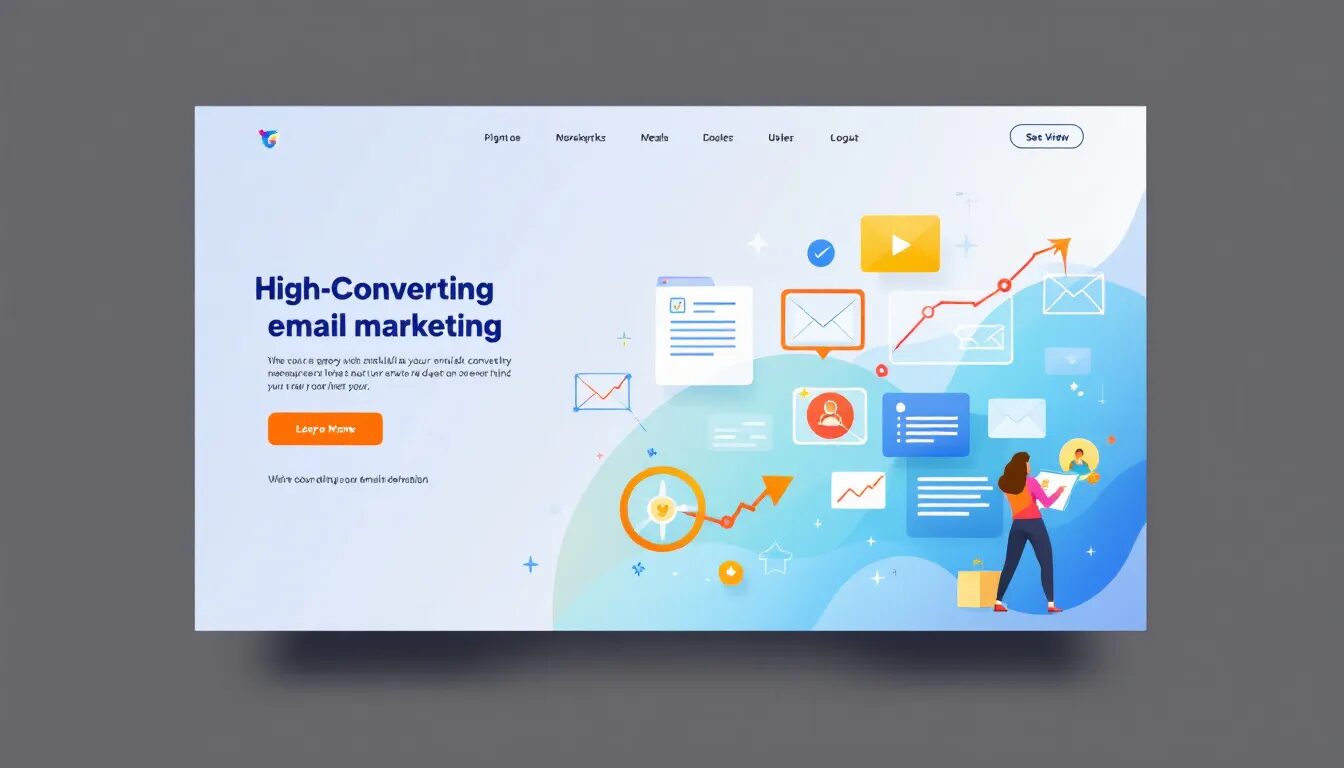 A screenshot of a high-converting landing page designed for email marketing.
