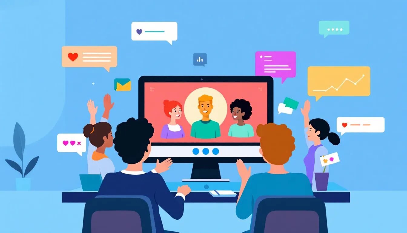 An image of a vibrant webinar event in progress, showcasing engagement with participants.